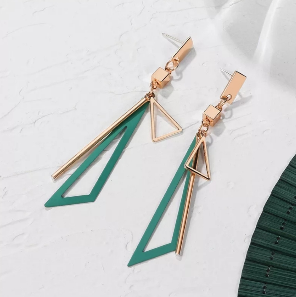 Green & Gold Earrings